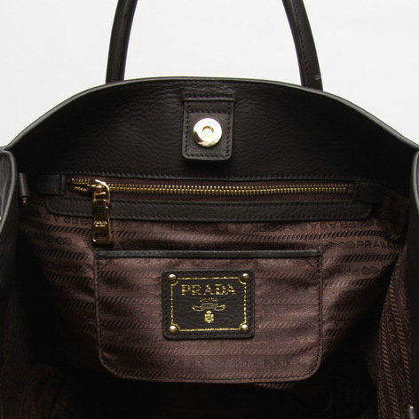 2014 Prada original grainy calfskin tote bag BN2626 black for sale